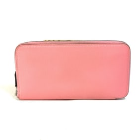 HERMES Azap Long Silk-in Round Zip Wallet, Epsom Leather, Women's, Pink