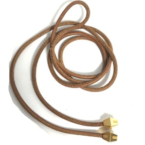 HERMES Lanier necklace with metal hardware, leather, brown, for women