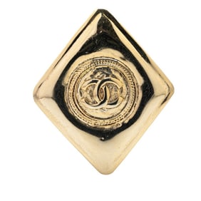 Vintage Chanel Coco Mark diamond brooch, gold plated, for women.