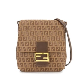 Fendi Zucchino Shoulder Bag, Brown Leather with Gold Hardware, 8BT075