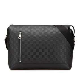 Louis Vuitton Damier Infini Discovery Messenger MM Shoulder Bag N42417 Onyx Black Leather Men's