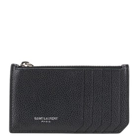 Saint Laurent coin case, pass fragment case 458583, black leather, men's, SAINT LAURENT