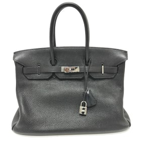 HERMES Birkin 35 Tote Bag, Handbag, Togo, Women's, Silver Hardware, Black