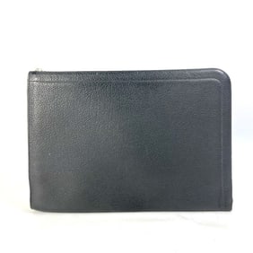 HERMES L-shaped zipper closure for tablets and laptops, clutch bag, leather, men's, gray