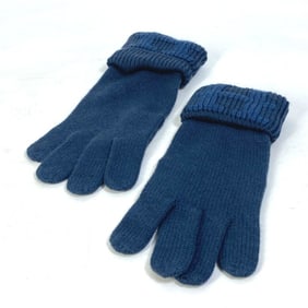 HERMES H logo cashmere gloves for women, blue