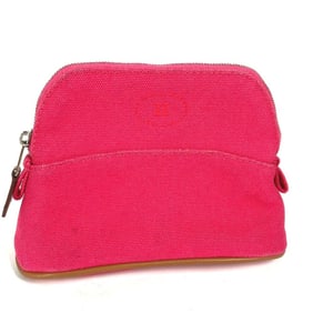 HERMES Bolide Mini Pouch 16, Makeup Pouch, Canvas, Women's, Hibiscus Pink