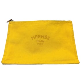 HERMES New Yachting Pouch GM Canvas Women's Yellow