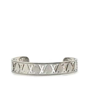 Louis Vuitton Jonk Multi LV Open Bangle Bracelet #M M63651 Silver Metal Women's LOUIS VUITTON