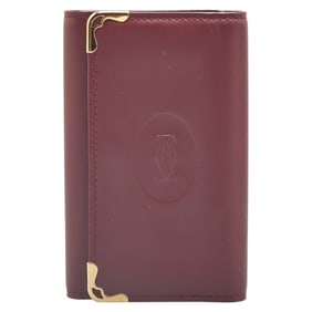 Cartier Must Line 6-ring key case, wine red leather, women's