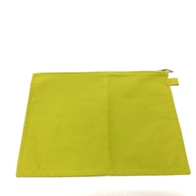 HERMES Large Canvas Pouch, Unisex, Green