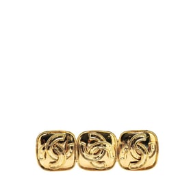 Chanel Triple Coco Mark Brooch, Gold Plated, Women's, CHANEL