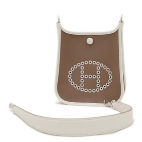 Hermes Hermès Neo Evelyn TPM Shoulder Bag in Toile Swift Etoupe with Silver Hardware and K Stamp