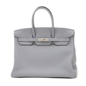 Hermes Hermès Birkin 35 Handbag, Togo Green Pantan, Silver Hardware, K Stamp