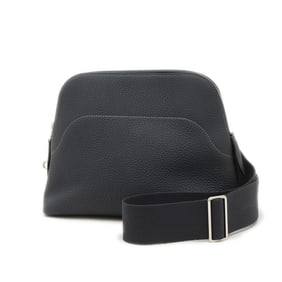 Hermes Hermès Bolide Messenger Shoulder Bag, Togo Blue Nuit, Silver Hardware, K Stamp