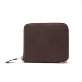 Hermes Hermès Azap Compact Mini Wallet/Coin Case, Evercolor Mocha, B Stamp