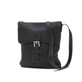 Loewe Anagram Shoulder Bag in Black Leather