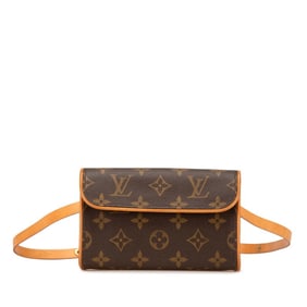 Louis Vuitton Monogram Florentine XS Pochette Waist Bag M51855 Brown PVC Leather Women's LOUIS