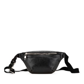 Gucci GG embossed belt bag, waist body bag 658582, black leather, women's.