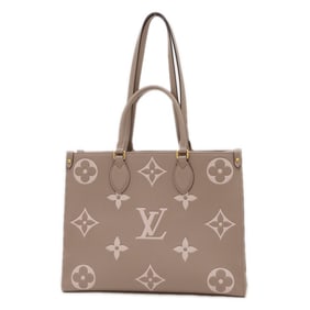 Louis Vuitton Monogram Empreinte On the Go MM Tote Bag Tourterelle Creme M45494