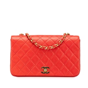 CHANEL Matelasse 23 Coco Mark Full Flap Chain Shoulder Bag in Red Lambskin for Women