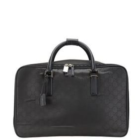 Gucci GG Nylon Boston Bag Travel Black Leather Women's GUCCI