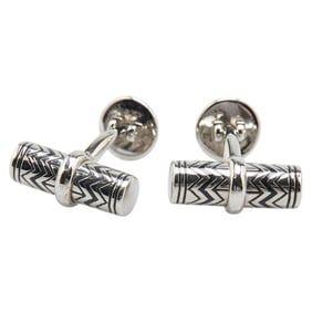 Louis Vuitton Damier Graphite Cufflinks M66948 Silver Metal Men's LOUIS VUITTON
