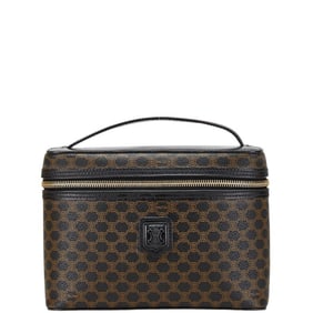 Celine Macadam Vanity Bag in Black, Brown, PVC and Leather for Women.