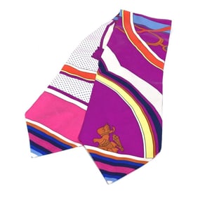 HERMES Twill Up Bandeau Scarf, Silk, Pink, Women's