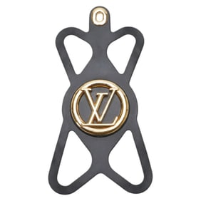 Louis Vuitton Monogram Louise LV Circle Phone Folder Strap M68382 Black Brown Rubber PVC Women's