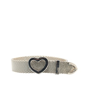 Tiffany & Co. Somerset Heart Mesh Bangle in 925 Sterling Silver for Women.