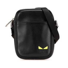 Fendi I.C.U. Crossbody Shoulder Bag 7VA456 in Black and Neon Yellow Calfskin Leather, Men's