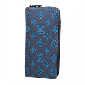 Louis Vuitton Long Wallet Monogram Shadow Zippy Vertical M82322 Navy Men's