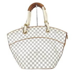 LOUIS VUITTON N48056 Damier Azur Pompron GM Shoulder Tote Bag Rope Handle Canvas Women's White