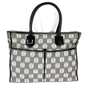 LOEWE Anagram All-Logo Document Bag Tote Briefcase Handbag Business Leather Canvas Men's Women's