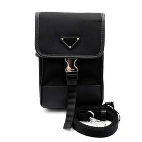 PRADA Shoulder Bag Phone Case 2ZH109 Black Nylon Women's Men's Pouch Smartphone