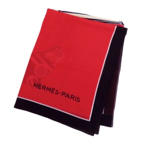 Hermes Horse Pattern Stole Cotton Women's HERMES