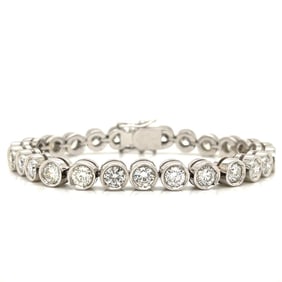 18K White Gold 12.50 Ct Diamond Tennis Bracelet