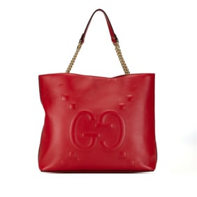 Gucci Chain Shoulder Bag Handbag Tote 453561 Red Leather Women's GUCCI