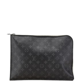 Louis Vuitton x Kim Jones Monogram Eclipse Pochette Jour GM DSMG Limited Edition Clutch Bag Black
