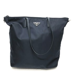 PRADA 1BG189 Triangle Logo Tote Bag/Crossbody/Shoulder Bag, Nylon, Unisex, Navy