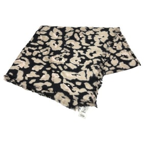 Christian Dior Dior 14SOD141 Leopard Print Large Shawl/Scarf, Silk/Wool, Women's, Beige