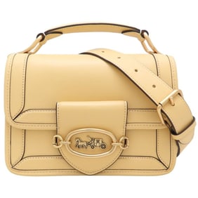 COACH Hero C8449 2-Way Handbag in Yellow Leather, Women's, 352782