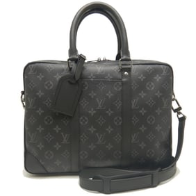 LOUIS VUITTON Monogram Eclipse Porte-Document Voyage M46457 Bag, Noir, Men's, 253263