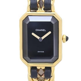 CHANEL Premiere Large Women's Watch, Gold-Plated with Leather, Size H0001 483011003, 130444