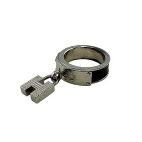 HERMES Kelly H Cadena Motif Scarf Ring in Silver, Unisex