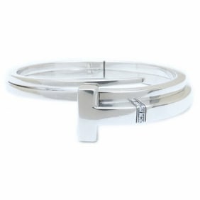 TIFFANY & Co. Tiffany T Square Wrap Bangle with Diamonds in Sterling Silver for Women, 294405