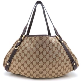 GUCCI Abbey Line 130736 Tote Bag in GG Supreme Canvas and Leather, Brown, Women's, 352835
