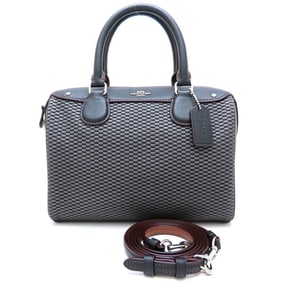 COACH Exploded Reps Bennett Mini Satchel F57242, Handbag in Black Canvas and Leather, Outlet,