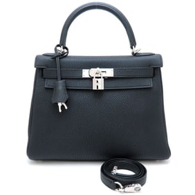 HERMES Kelly 28, ?N Stamp, 2010, Inner Stitching, Togo Leather, Black, Women's, 352846