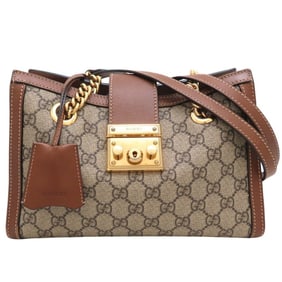 GUCCI Medium Tote 498156 Shoulder Bag in GG Supreme Canvas and Leather, Beige Ebony, Women's, 352816